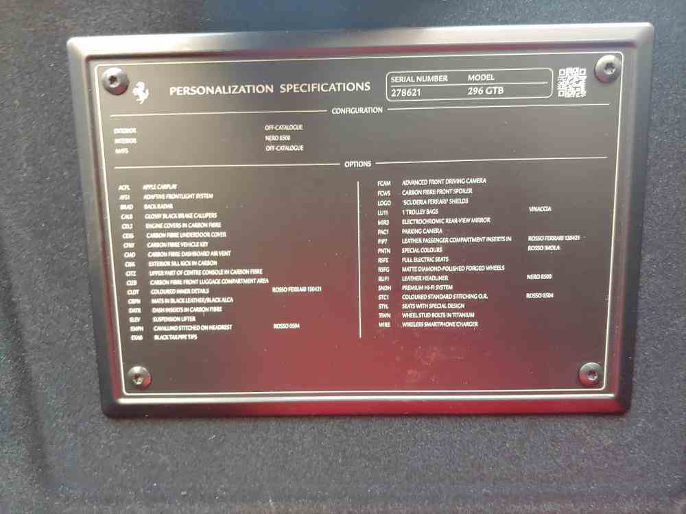 FERRARI 296  GTB 3.0 LISTINO € 393.700 IVA ESPOSTA - vendita auto a Genova